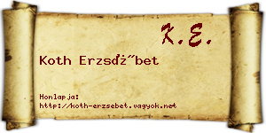 Koth Erzsébet névjegykártya